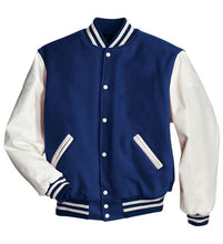 Cargar imagen en el visor de la galería, CHAMARRA DE LANA CON MANGAS DE MATERIAL VINILO - HOLLOWEY - AWARD JACKET