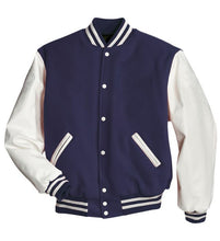 Cargar imagen en el visor de la galería, CHAMARRA DE LANA CON MANGAS DE MATERIAL VINILO - HOLLOWEY - AWARD JACKET