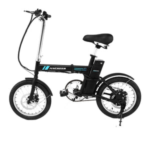 BICICLETA ELECTRICA PLEGABLE RECREATIVA - MARCA ANCHEER - RUEDA 16 PULGADAS-AMA5639