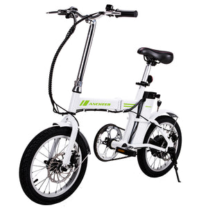 BICICLETA ELECTRICA PLEGABLE RECREATIVA - MARCA ANCHEER - RUEDA 16 PULGADAS-AMA5639